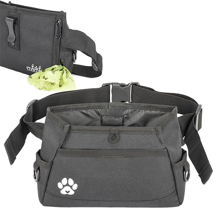 B&B Farmhouse Dog Treat Pouches for Pet Training - Custom Design - Dog Treat Bag for Dog Training & Behavior Aids - Fanny Pack for Dog Walking Bag - Puppy Treat Pouch & Black Belt Bag