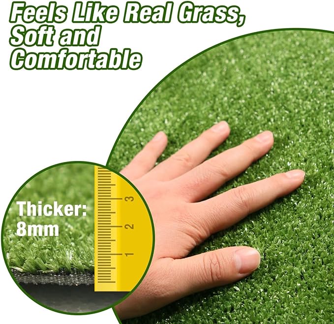 X-Large Dog Potty Grass Pad, 3FTx5FT Puppy Turf Pee Mat, Indoor Outdoor Pets Fake Grass Rug for Balcony Patio Yard