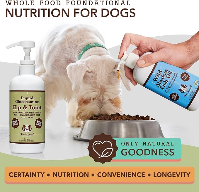 Natural Dog Company Liquid Glucosamine Hip & Joint Oil for Dogs, 16 oz, Extra Strength Cartilage and Joint Support, Helps Mobility and Eases Occasional Stiffness, Dog Vitamins and Supplements