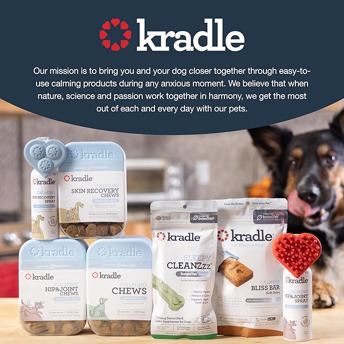 Kradle Soft Chew Variety Pack of 3 - Daily Dental Bones, Skin Health Chews & Stress-Relief Support for Dogs - Calming Chews with Soothing Ingredients - for All Dog Breed & Sizes - 30 Chews, 3 Pack