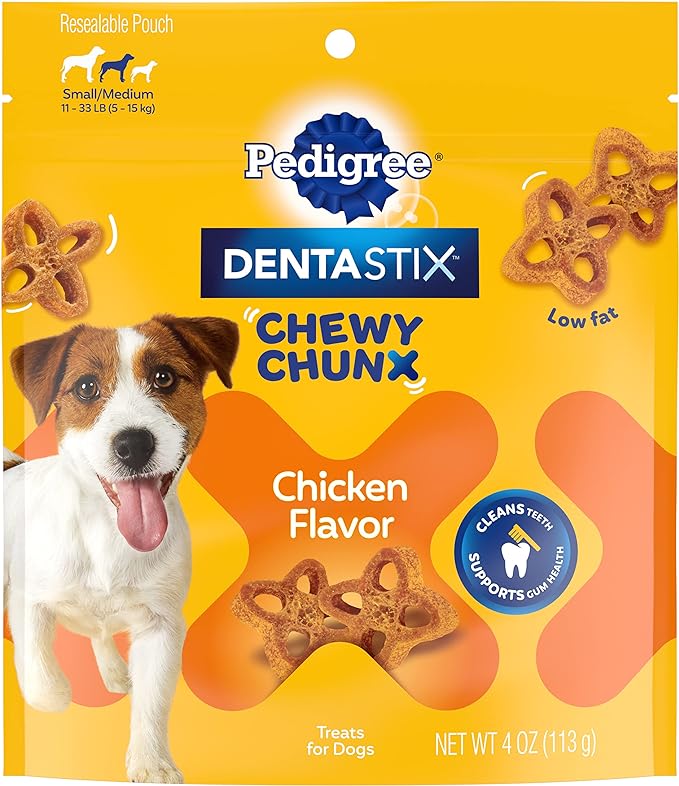 PEDIGREE DentaStix Chewy Chunx Dental Treats, Small/Medium Dog – 4 oz.