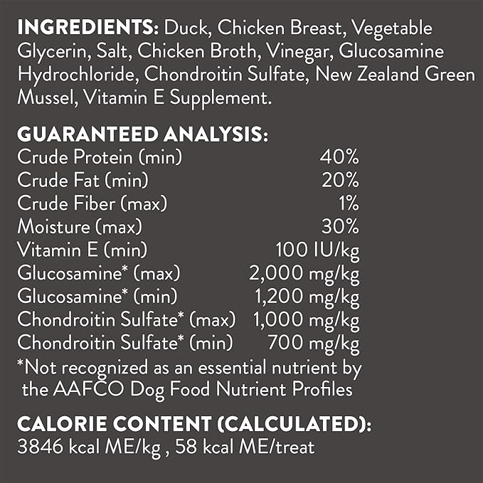 Dogswell Jerky Hip and Joint Dog Treats Grain Free Made in USA Only, Glucosamine and Chondroitin, 20 oz Duck