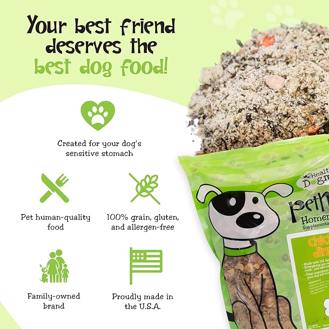 Healthy Dogma - PetMix Dehydrated Dog Food for Allergies - Grain Free, Freeze Dried, Raw, Homemade Dog Food (Chicken Dinner, 10 lbs)
