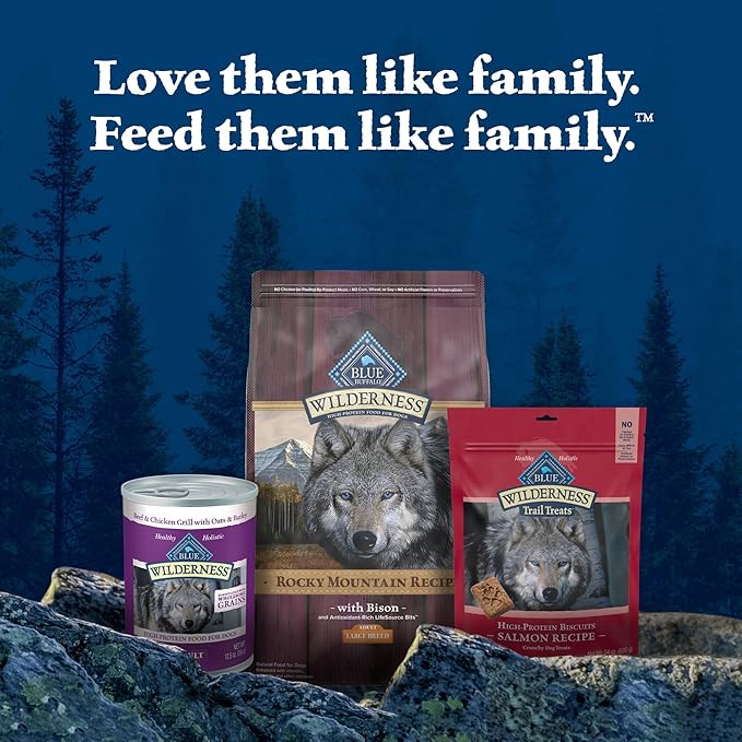 Blue Buffalo Wilderness Rocky Mountain Recipe High Protein Natural Large Breed Adult Dry Dog Food, Bison with Grain 28 lb bag