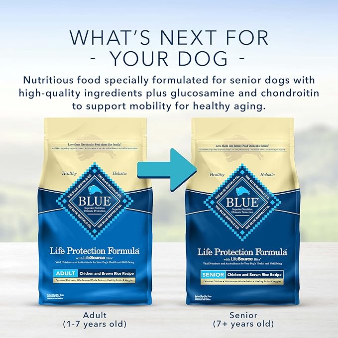 Blue Buffalo Life Protection Formula Natural Adult Dry Dog Food, Chicken and Brown Rice 15-lb