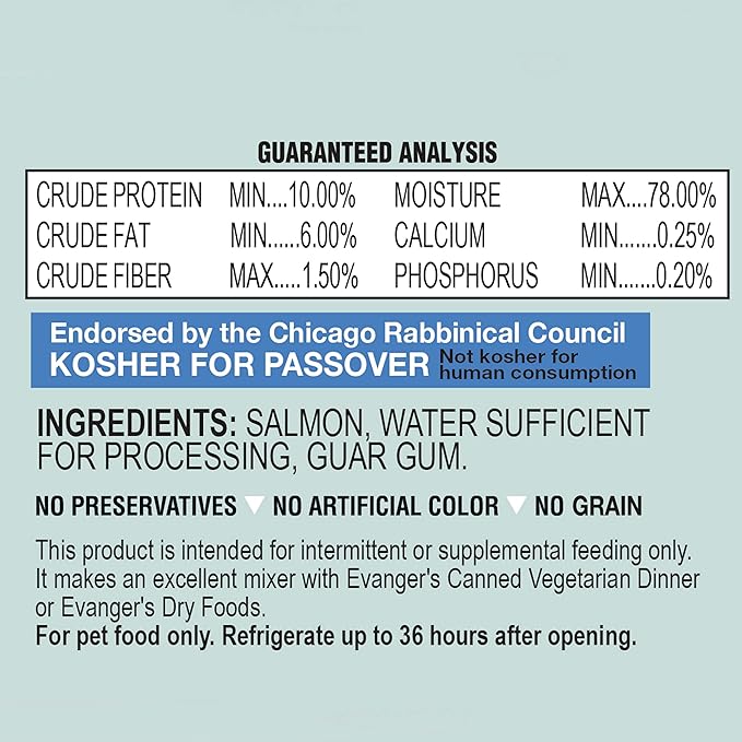 Evanger's Dog & Cat Food Grain Free Salmon for Dogs & Cats - 24, 6 oz Cans