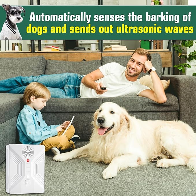 Anti Barking Device, Ultrasonic Bark Box wirh 3 Modes, Rechargeable Dog Bark Deterrent Devices Indoor & Outdoor, Dog Barking Stopper for Dogs Training & Behavior Aids