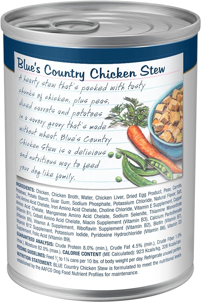 Blue Buffalo Blue's Stew Grain Free Natural Adult Wet Dog Food, Chicken Stew 12.5 oz cans (Pack of 12)