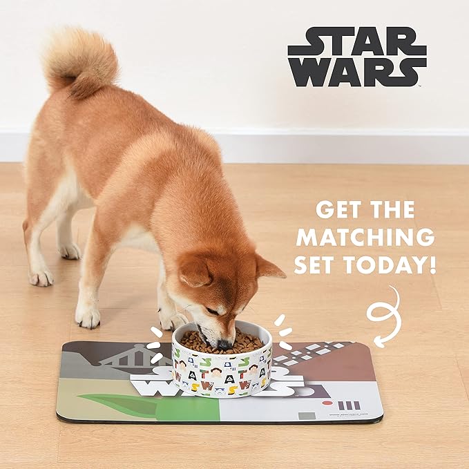 STAR WARS for Pets Character Dog Feeding Bowl, 6 Inch | STAR WARS Dog Food Bowl Holds up to 3.5 Cups of Water, Dry Food, or Wet Food | Officially Licensed STAR WARS Product,White,(Pack of 1),FF13179