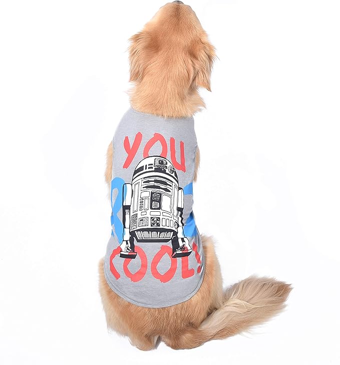 Star Wars for Pets 'You R2 Cool' Gray Dog Tank | Star Wars Dog Shirt for Medium Sized Dogs | Size Medium | Soft, Cute, and Comfortable Dog Clothing and Apparel
