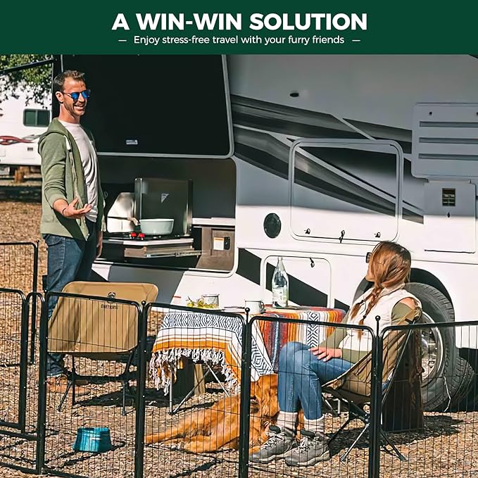 FXW Rollick Dog Playpen for Yard, RV CampingâPatented, 40 inch 48 Panels