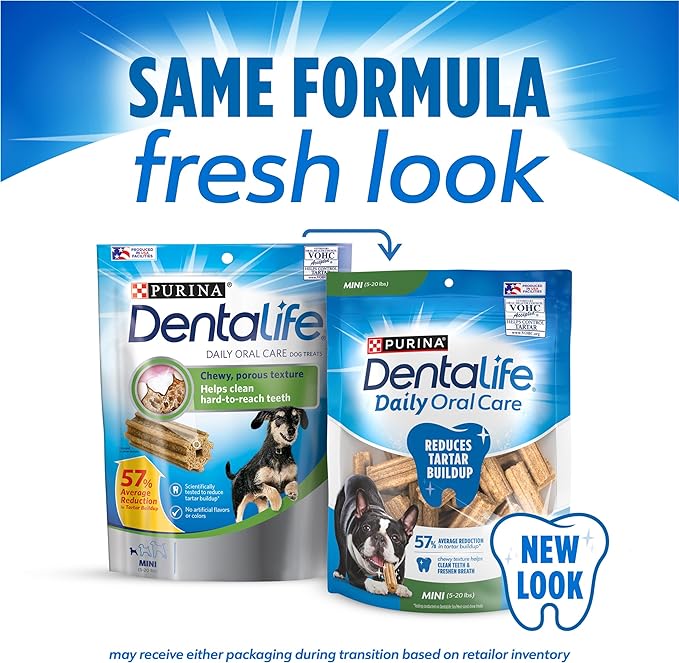 Purina Dentalife Daily Oral Care Chicken Flavor Toy Breed Dog Dental Chews - 58 ct. Pouch