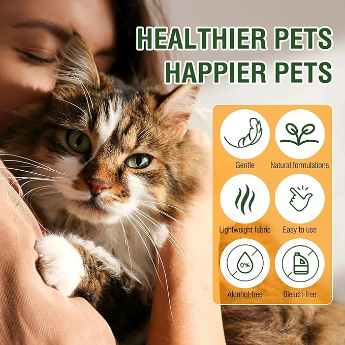 Pet Wipes for Dogs and Cats, -200 count-, Eye wipes for dogs, Grooming Wipes for Cat Chin, Unscented Soft pet wipes
