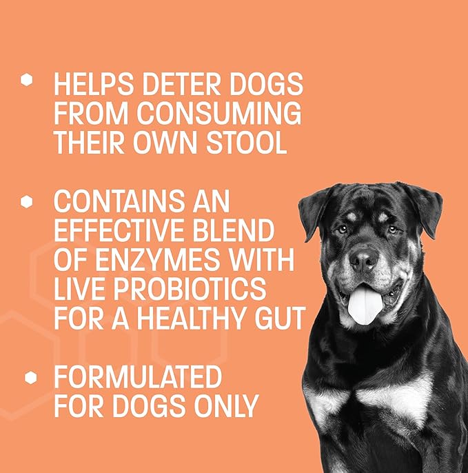 Coprophagia Stool Eating Deterrent for Dogs Eating Poop - Soft Chews to Stop Eating Poop for Dogs - No Poop Eating for Dogs w/Digestive Enzymes, Probiotics & Breath Freshener - 60 ct
