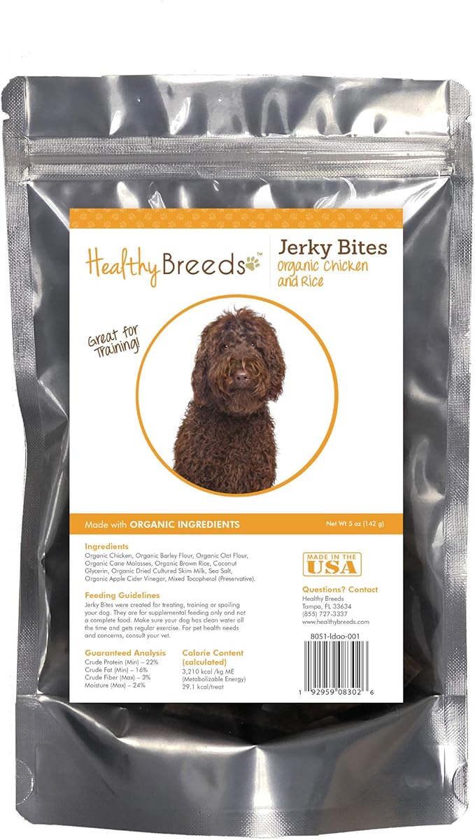 Healthy Breeds Labradoodle Jerky Bites Chicken & Rice Recipe Dog Treats 5 oz