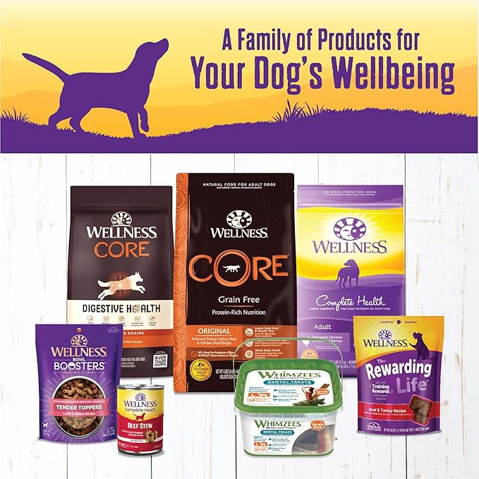 Wellness Thick & Chunky Natural Grain Free Canned Dog Food, Chicken Stew, 12.5-Ounce Can (Pack of 12)