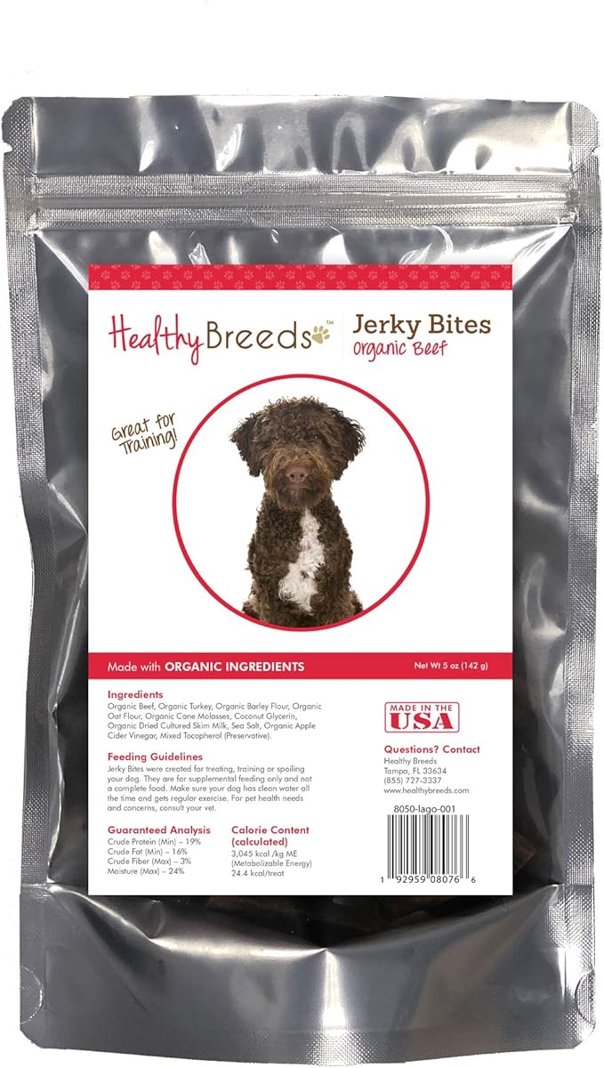 Healthy Breeds Lagotti Romagnoli Jerky Bites Beef Recipe Dog Treats 5 oz