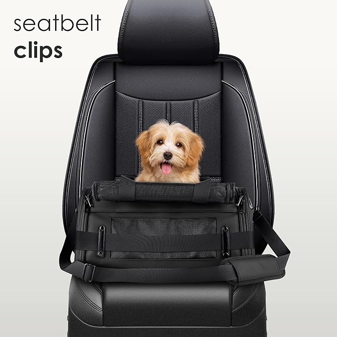 TSA Airline Approved PU Leather Luxury Pet Carrier - Size XS/S - for Small Dogs and Cats