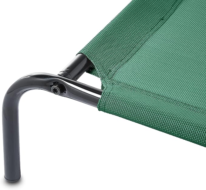 Amazon Basics Cooling Elevated Dog Bed with Metal Frame, Medium, 43"L x 25.6"W x 7.5"Th, Green