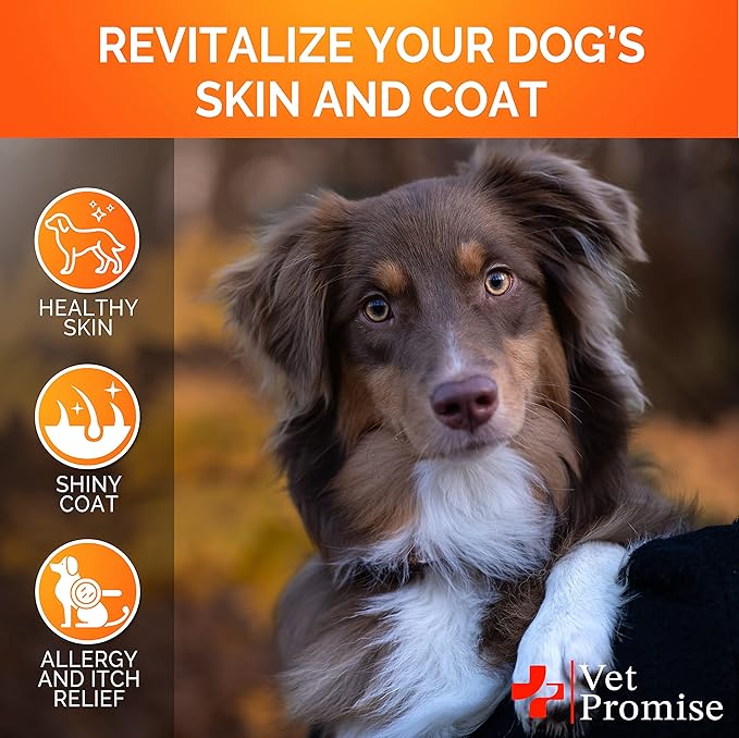 Omega 3 for Dogs - Dog Skin and Coat Supplement - Fish Oil for Dogs Chews - Allergy and Dog Itch Relief - Dog Anti Shedding Supplement - Dog Dry Skin Treatment - Salmon Oil - Made in USA - 120 Treats