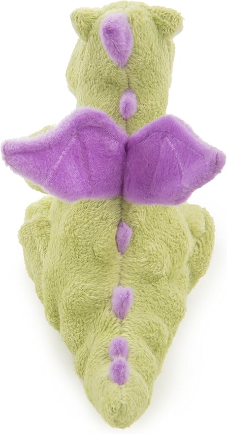 goDog Bubble Plush Dragons Squeaky Dog Toy, Chew Guard Technology - Lime, Large