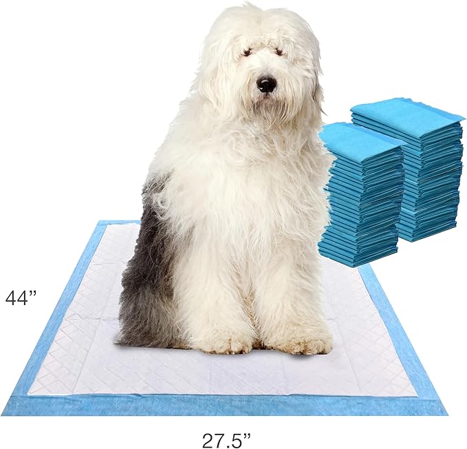 Four Paws Wee-Wee Superior Performance Gigantic Pee Pads for Extra Large Dogs, Leak-Proof Floor Protection Dog & Puppy Quilted Potty Training Pads, Unscented, 27.5" x 44" (50 Count)