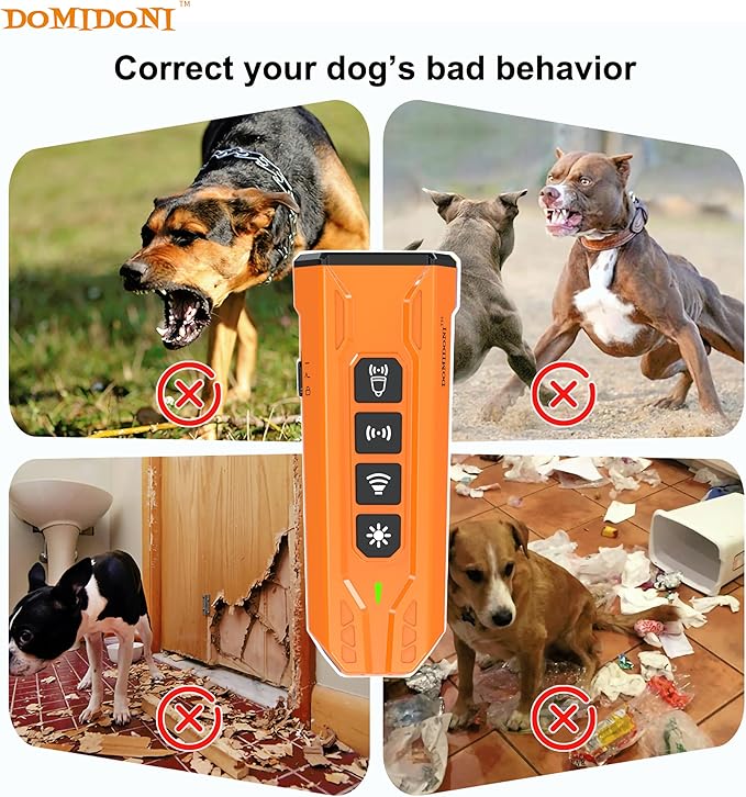 2024 Dog Bark Deterrent Device - Anti-Bark Devices for Dogs, No More Barks Dog Training Tool-Most Effective Dog Behavior Aid- Barking Eliminator Indoor/Outdoor, Dog Silencer/Behavior Corrector(Orange)