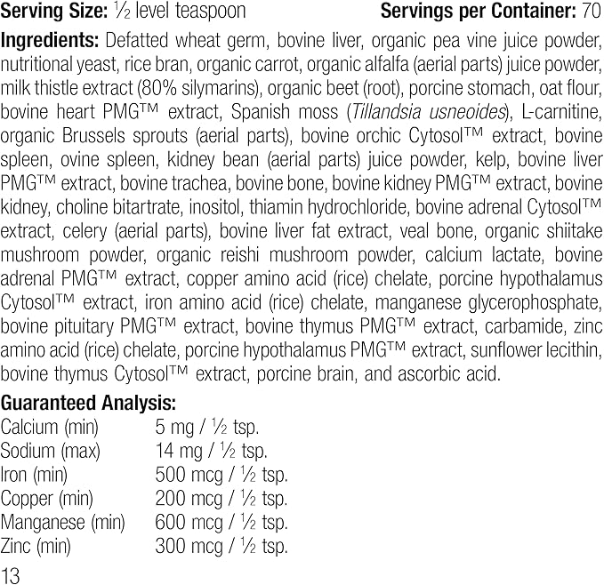 Standard Process - Canine Whole Body Support - Daily Supplement for Dogs - 100 Grams