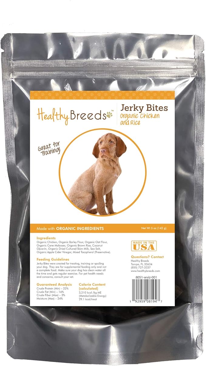 Healthy Breeds Wirehaired Vizsla Jerky Bites Chicken & Rice Recipe Dog Treats 5 oz