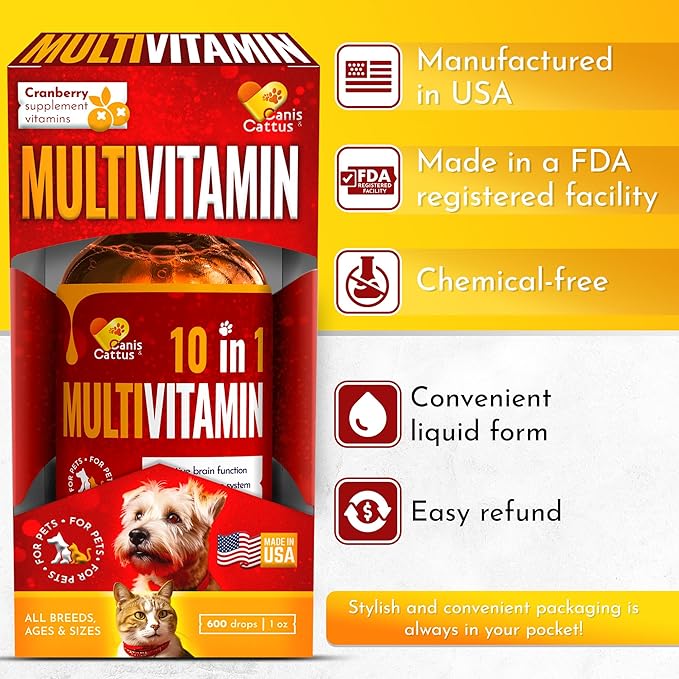 Vitamins for Dogs | Cat Vitamins | Liquid Multivitamin for Dogs | Multivitamin for Cats | Dog Vitamins Multivitamin | Cat Vitamin | Pure Ingredients | 1 oz