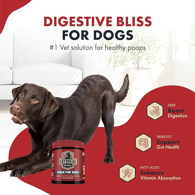 Fiber for Dogs Psyllium Husk, Beet Root, Dandelion Root, and Prebiotics to Aid in Relief from Diarrhea, Constipation, Anal Gland Issues, and Scoots