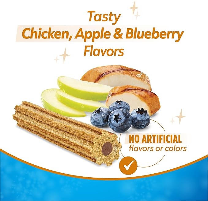 Dentalife Purina Plus Immune Support Chicken, Apple and Blueberry Flavor Large Dog Dental Chews, MP - 19 ct. Pouch