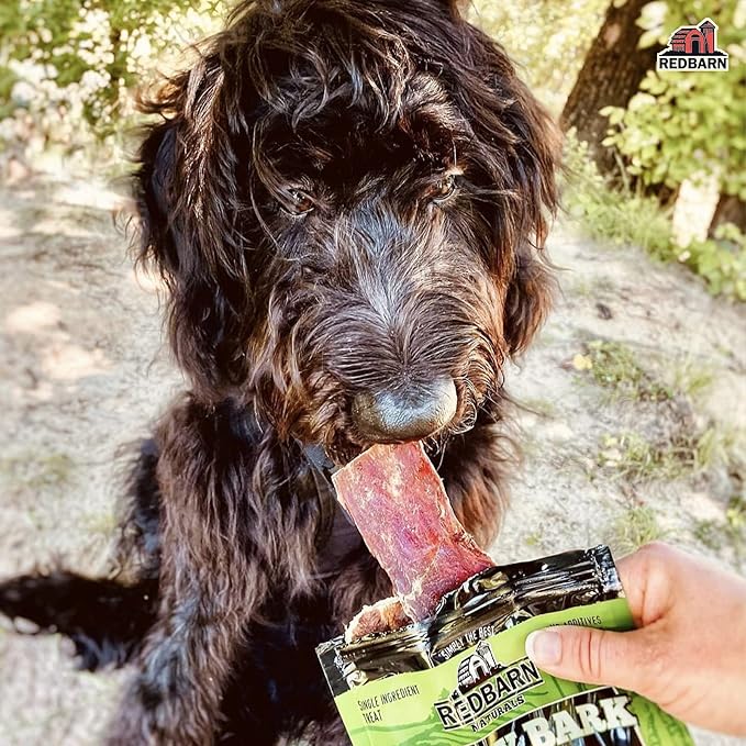 Redbarn All-Natural Barky Bark Beef Jerky for Dogs - Medium 4-5" Strips - Premium Grain-Free & Rawhide-Free Treats w/Chondroitin & Glucosamine for Joint Health - 6 Count