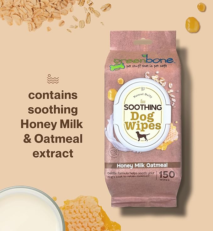 Soothing Dog Wipes Honey Milk Oatmeal 150 Wipes