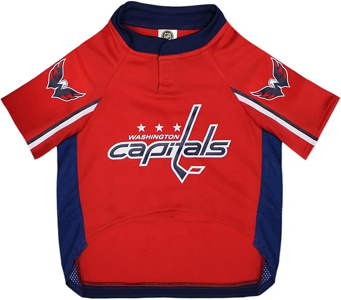 Pets First NHL Washington Capitals Jersey for Dogs & Cats, Medium. - Let Your Pet be a Real NHL Fan!