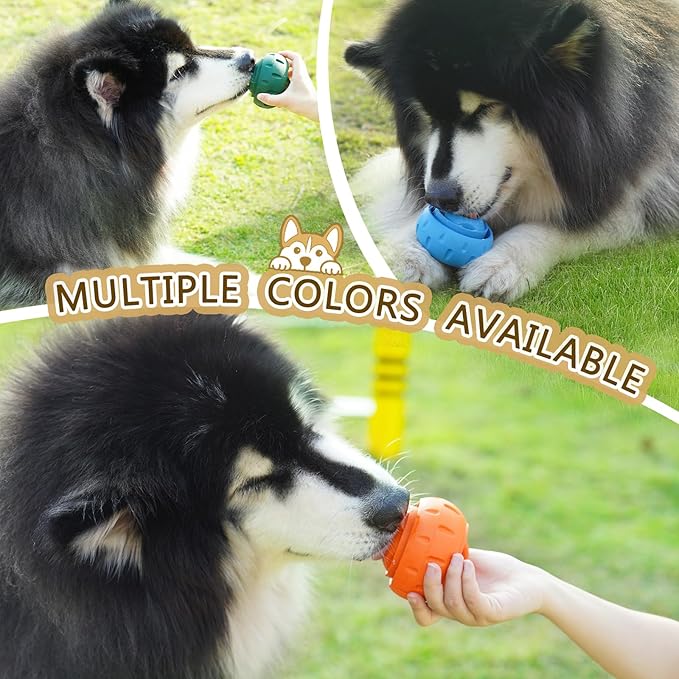 Freezable Fillable Dog Toys: Long-Lasting Rubber Dog Chew Toy with Silicone Treat Tray, Distracts Your Pup from Boredom, Reusable & Dishwasher Safe, for Large Dogs 25lbs+, Orange