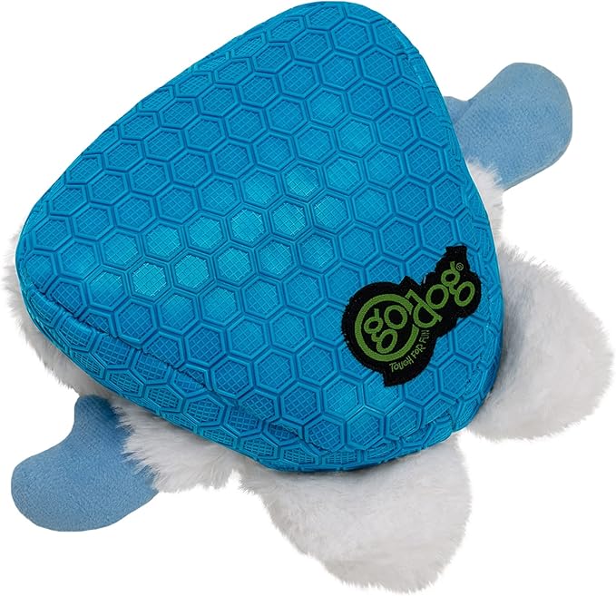 goDog Holiday Collection Mixed Materials TPE-Plush Yeti Squeaky Dog Toy, Chew Guard Technology - White, One Size