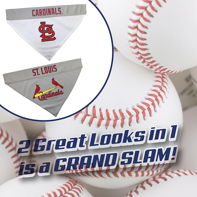 Pets First SLC-3217-S-M MLB Saint Louis Cardinals Reversible Pet Bandana, Small/Medium, MLB Team Color