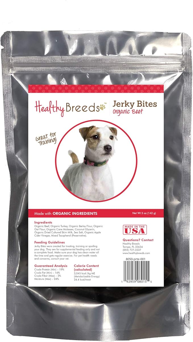 Healthy Breeds Parson Russell Terrier Jerky Bites Beef Recipe Dog Treats 5 oz