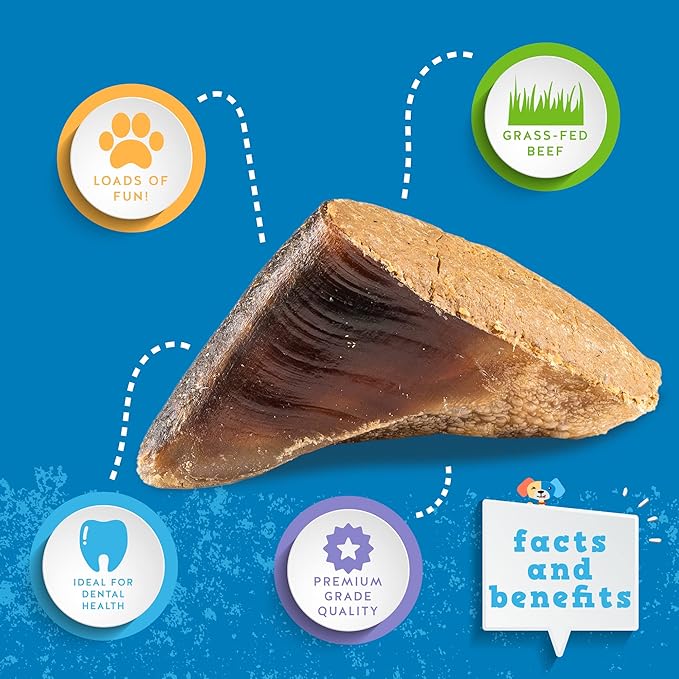 Jack&Pup Filled Cow Hooves for Dogs; Stuffed Dog Chew Hoofs (5 Pack) Cow Hoofs for Dogs. Natural Dog Chews, Filled Dog Bones (Bully Stick Flavor)