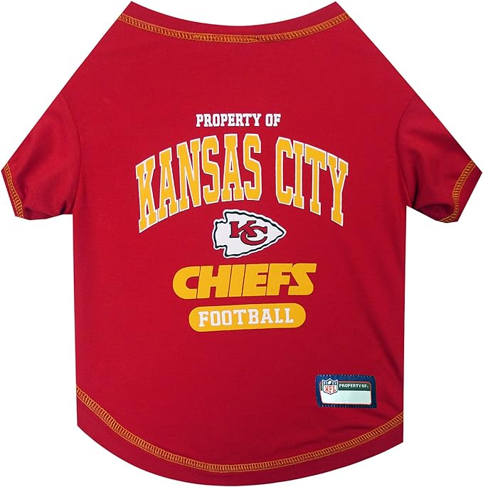 Pets First PET SHIRT for Dogs & Cats - NFL KANSAS CITY CHIEFS Dog T-Shirt, Large. - Cutest Pet Tee Shirt for the real sporty pup