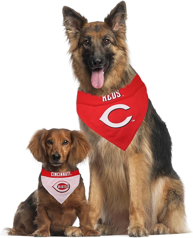 Pets First RED-3217-L-XL MLB Cincinnati Reds Reversible Pet Bandana, Large/X-Large, MLB Team Color