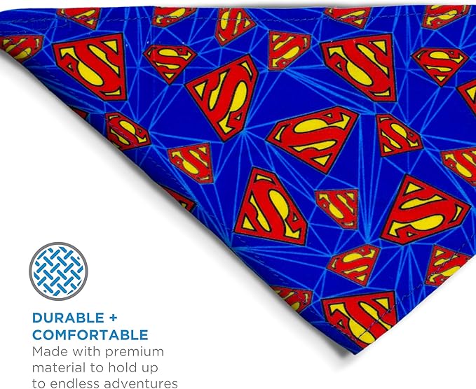 DC Comics for Pets Dog Bandana | Wonder Woman Logo Repeated Pattern |Super Adorable Superhero Scarf for Pets | Wonder Woman Dog Bandana Dog Apparel & Accessories