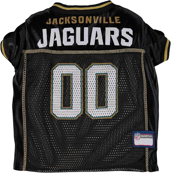 NFL Jacksonville Jaguars Dog Jersey, Size: Medium. Best Football Jersey Costume for Dogs & Cats. Licensed Jersey Shirt