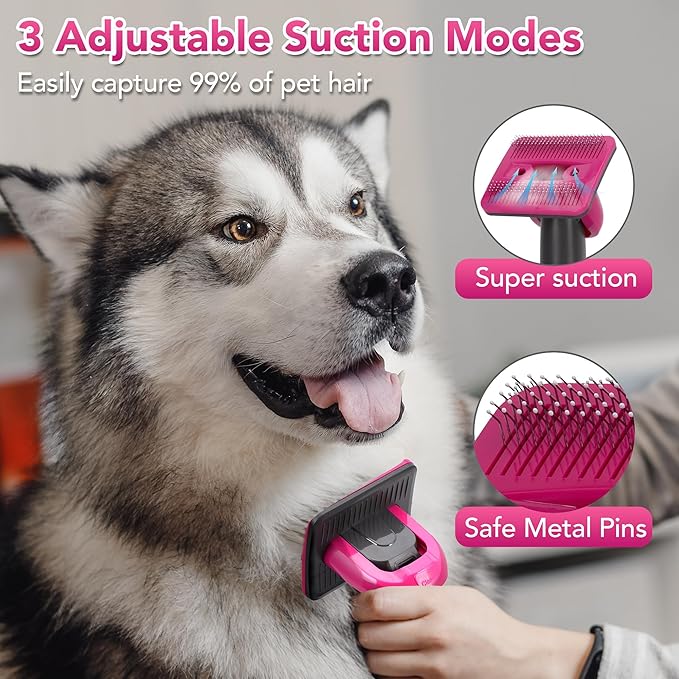 7 in 1 Pet Grooming Vacuum Kits, Dog Hair Remover Grooming with Clippers Nail Trimmer Grinder & Brush for Shedding, Low Noise Suction 99% Pet Hair with 7 Pet Grooming Tools & Storage Bag