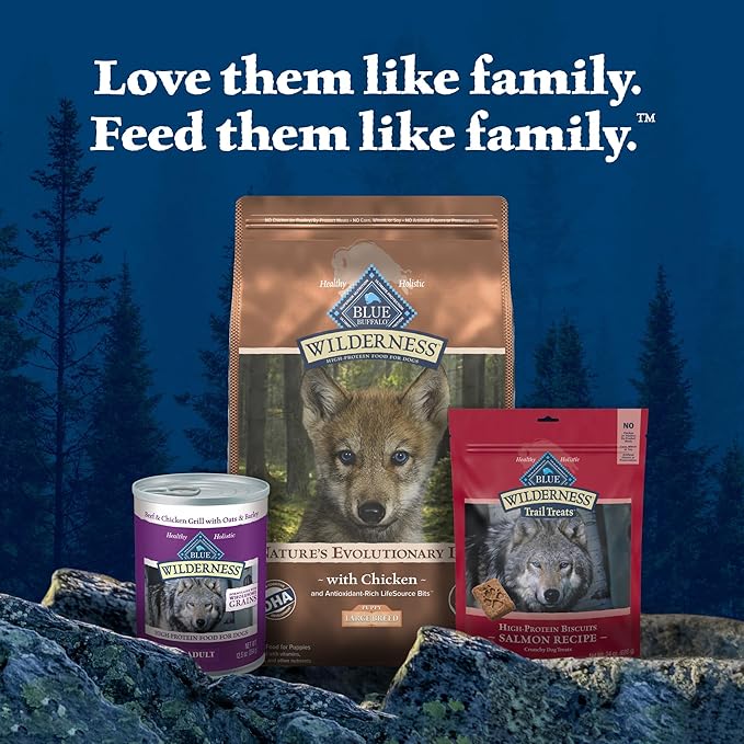Blue Buffalo Wilderness High Protein Natural Large Breed Puppy Dry Dog Food plus Wholesome Grains, Chicken 28 lb bag