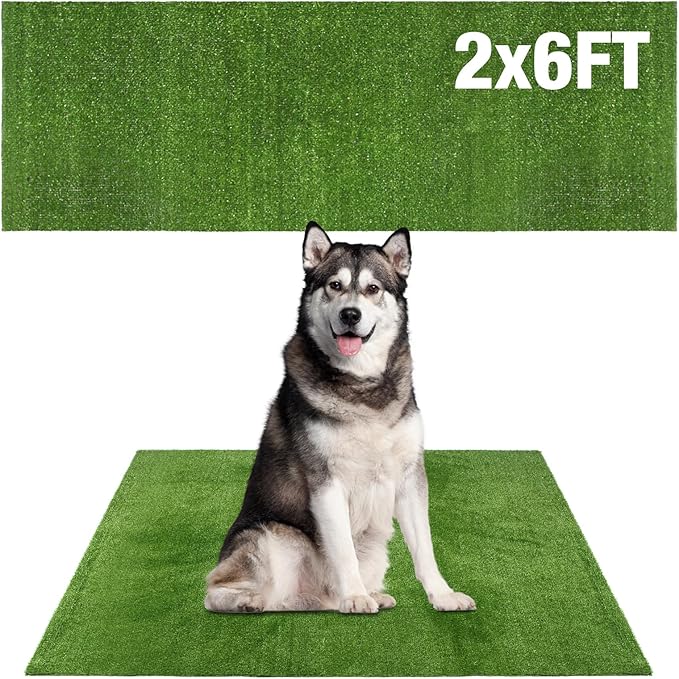 Grass Pad for Dog Large Size - 2FTx6FT, Dog Potty Training Turf, Indoor Outdoor Pets Pee Fake Grass for Balcony Patio Yard