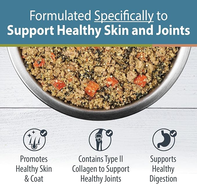 JustFoodForDogs Frozen Fresh Dog Food for Sensitive Skin Allergies, Joint Health, Complete Meal or Human Grade Dog Food Topper, Joint & Skin Support, 18 oz (Pack of 7)
