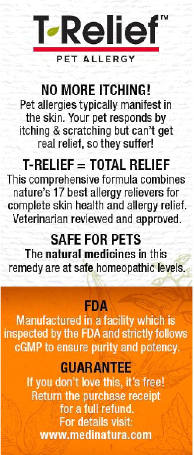 T-Relief Pet Allergy Support for Dogs & Cats Itchy Relief Supports Healthy Skin & Coat Natural Medicine Helps Soothe Hot Spot Itching Paws Licking Runny Nose Sneezing Watery Eyes - 90 Tablets