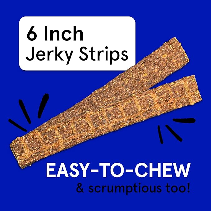 Real Meat Lamb Jerky Dog Treats - 8 Air-Dried Strips of Jerky Treats for Dogs - Grain-Free Jerky Treats Dog Snacks Made up of 95% Human-Grade Free-Range Grass Fed Lamb - All-Natural Dog Jerky Strips